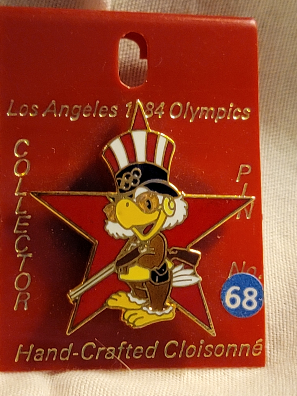Los Angeles 1984 Olympics Red and Gold Collector Brooch